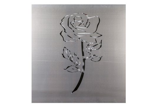Sichtschutz aus Stahl mit Blume